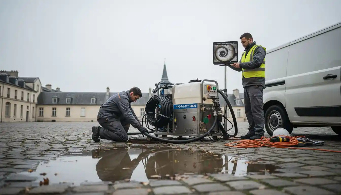 Des techniciens spécialisés interviennent avec du matériel adapté pour effectuer la purge des canalisations.