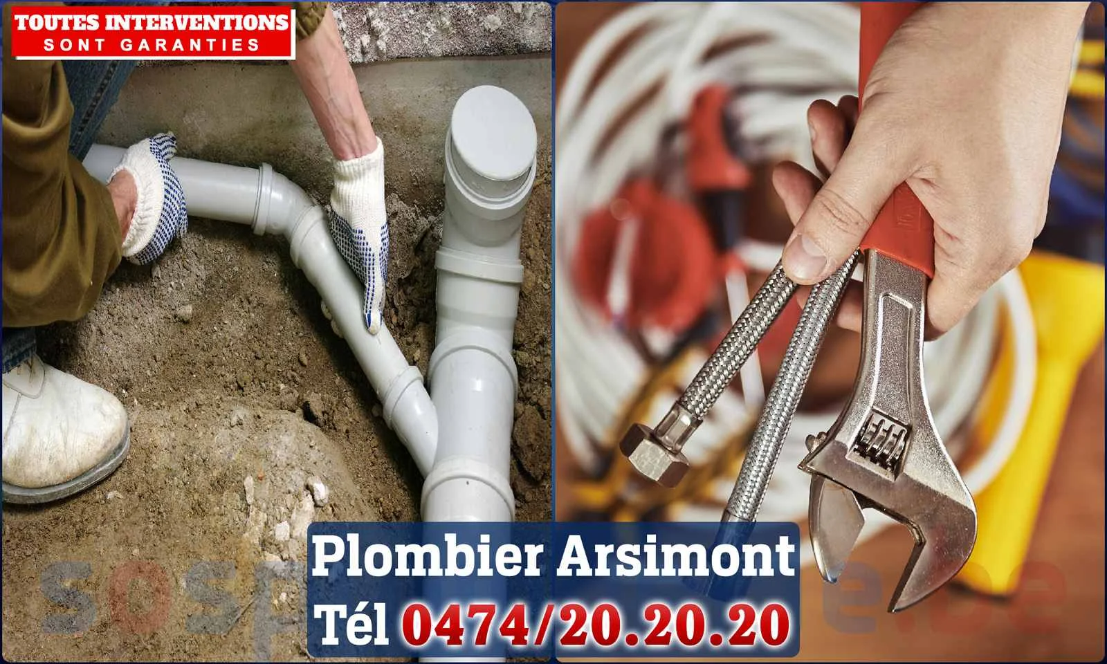 SOS Plomberie - Plombier Arsimont pour installation et
                    réparation