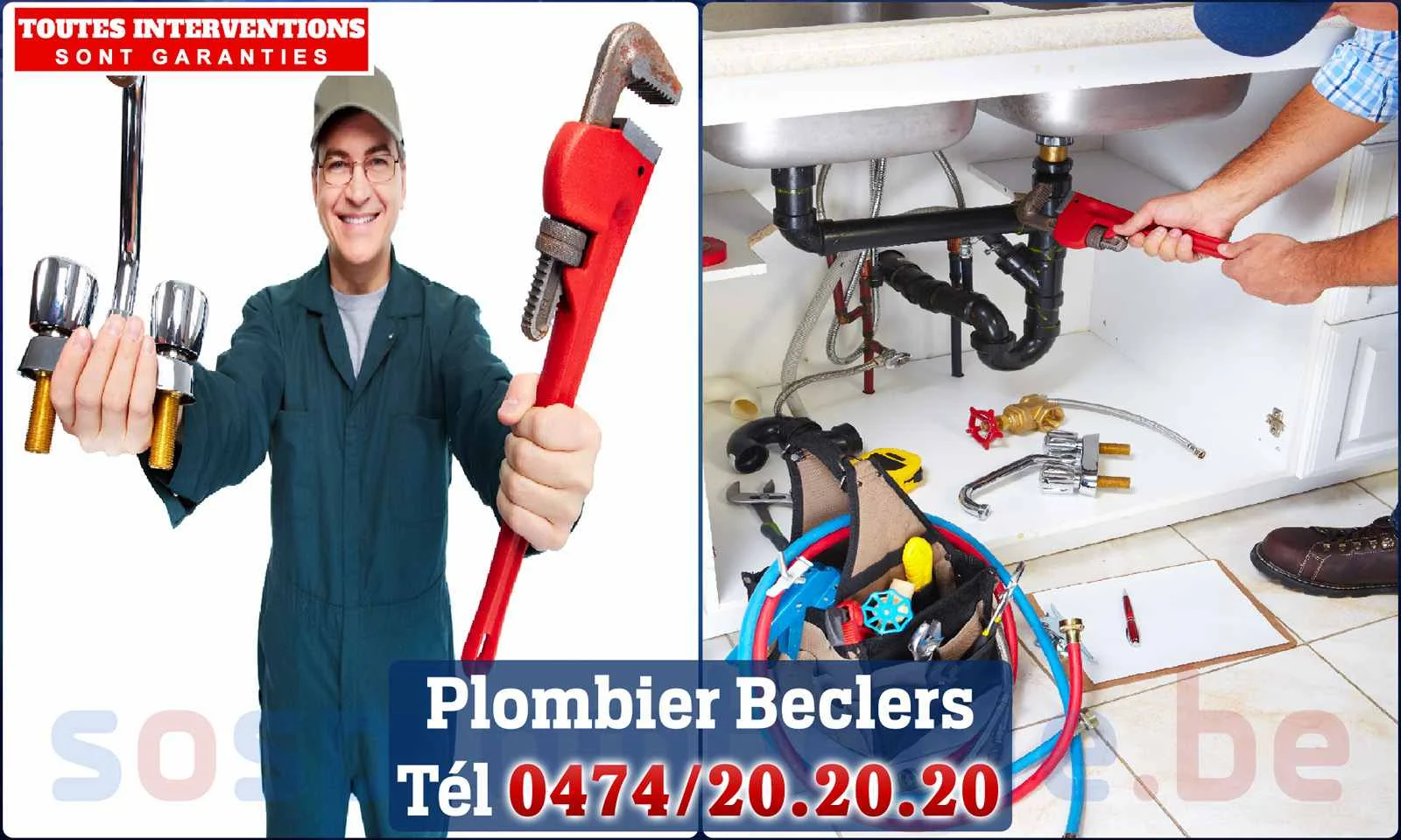 SOS Plomberie - Plombier Beclers pour installation et
                    réparation