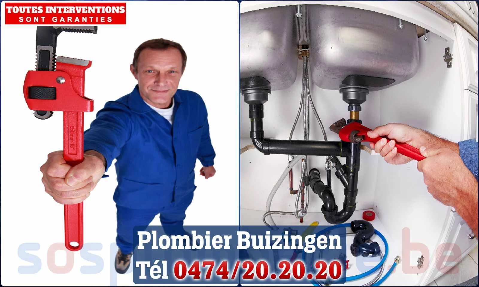 SOS Plomberie - Plombier Buizingen pour installation et
                    réparation