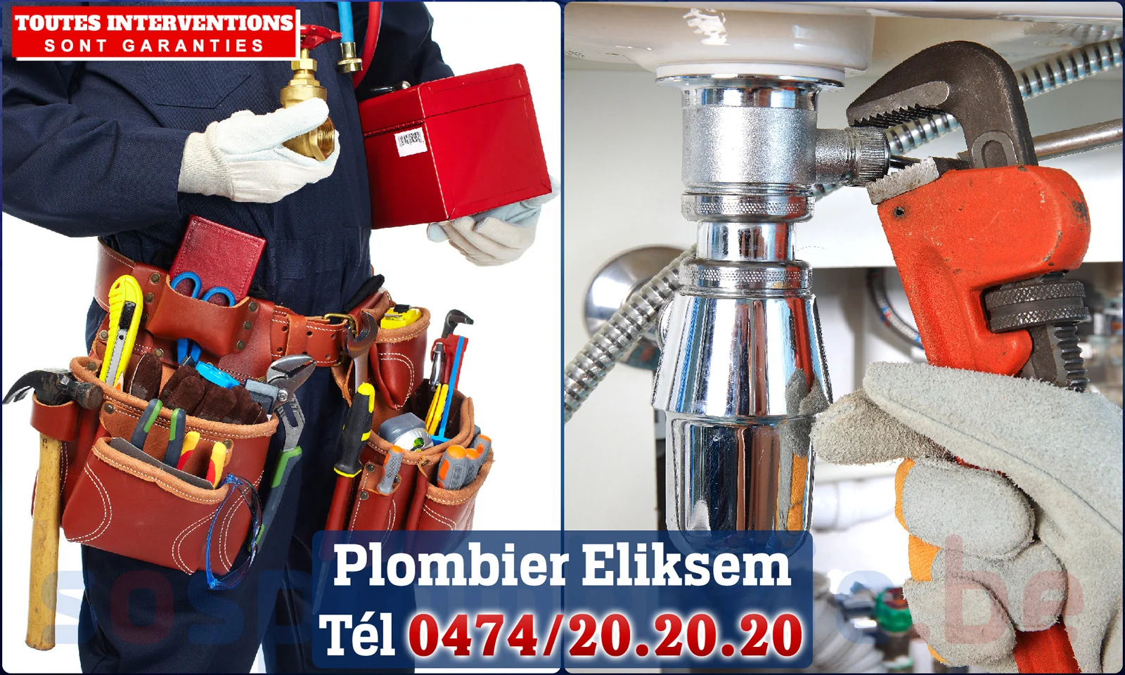 SOS Plomberie - Plombier Eliksem pour installation et
                    réparation