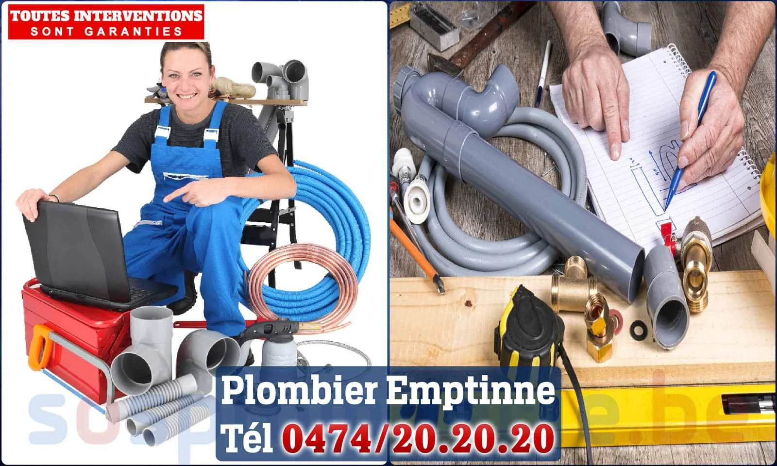 SOS Plomberie - Plombier Emptinne pour installation et
                    réparation