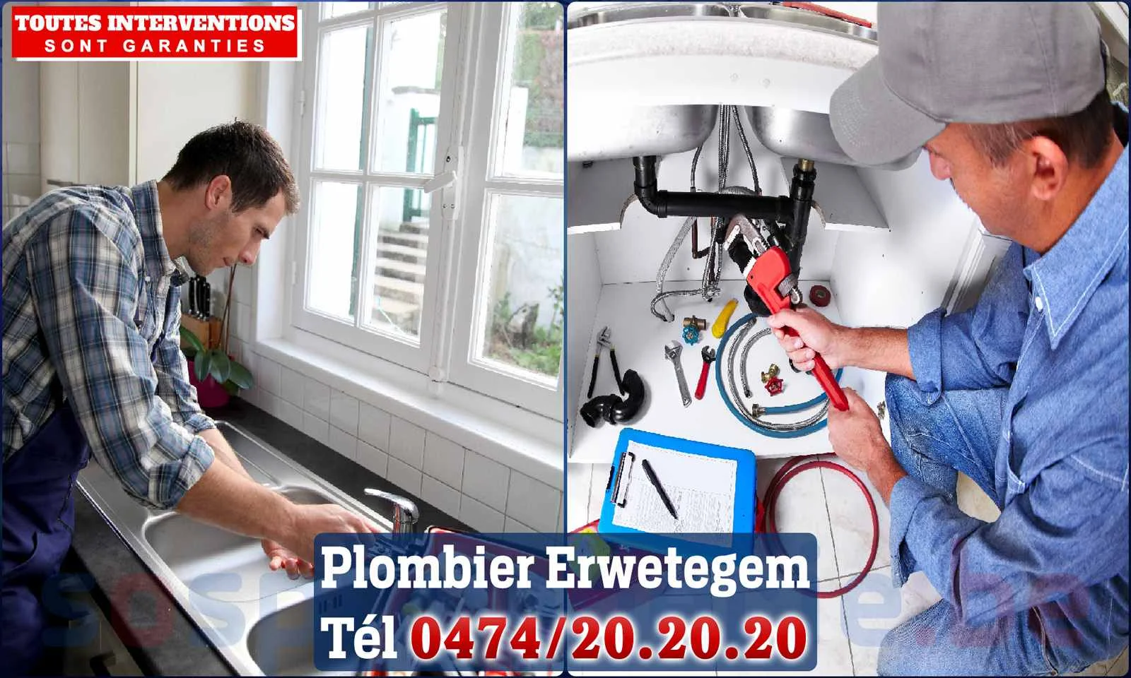 SOS Plomberie - Plombier Erwetegem pour installation et
                    réparation