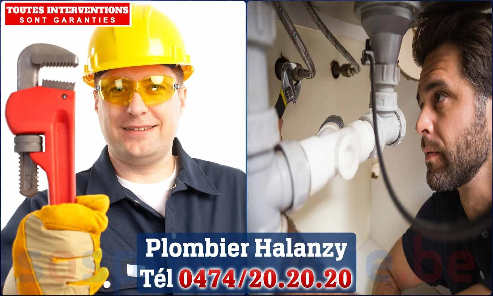 SOS Plomberie - Plombier Halanzy pour installation et
                    réparation