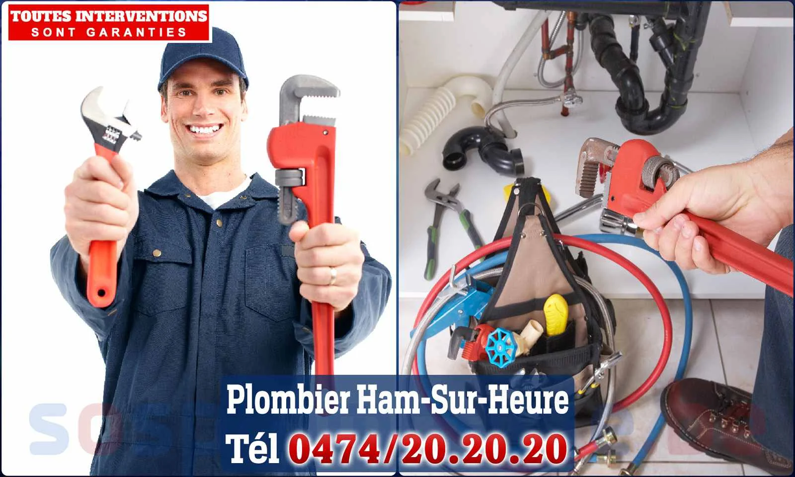 SOS Plomberie - Plombier Ham-sur-Heure pour installation et
                    réparation