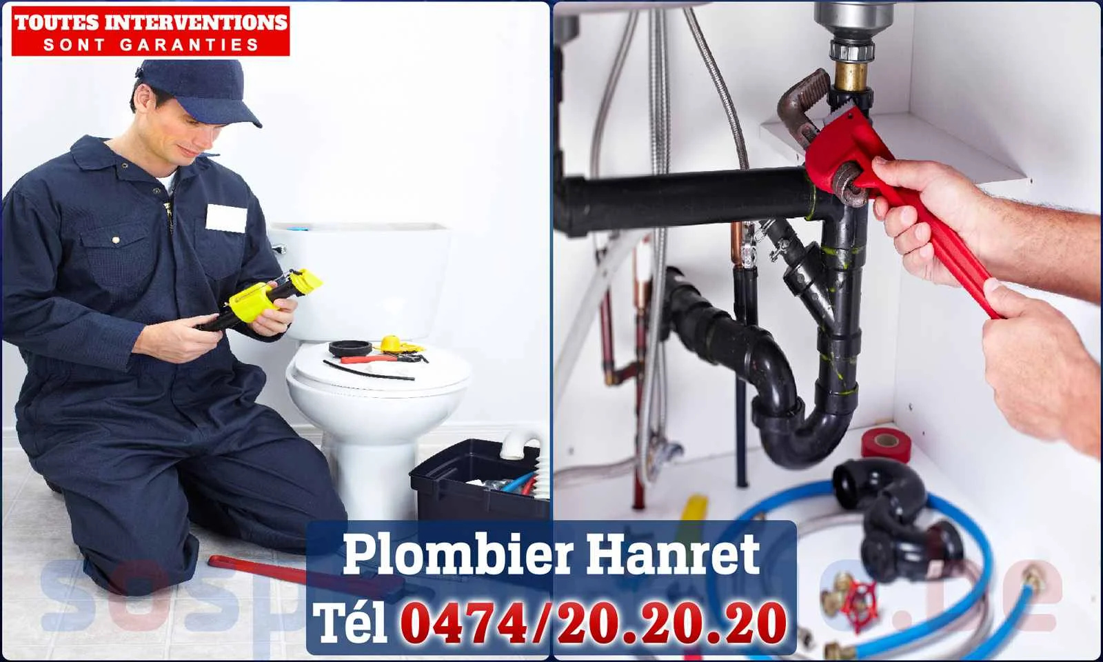 SOS Plomberie - Plombier Hanret pour installation et
                    réparation
