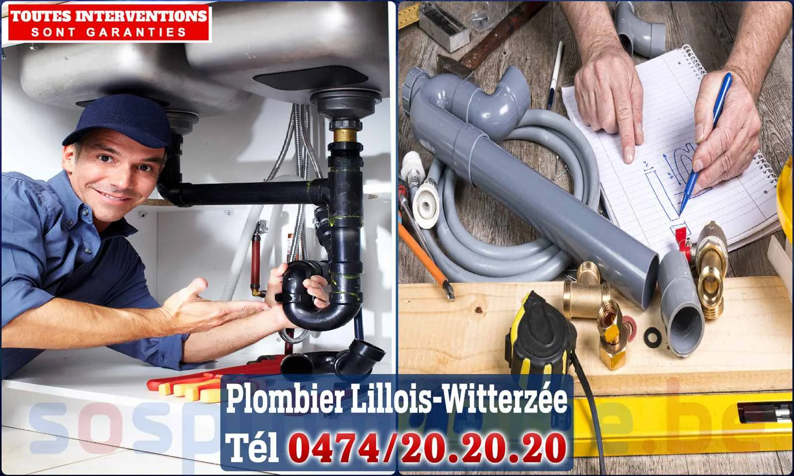 SOS Plomberie - Plombier Lillois-Witterzée pour installation et
                    réparation