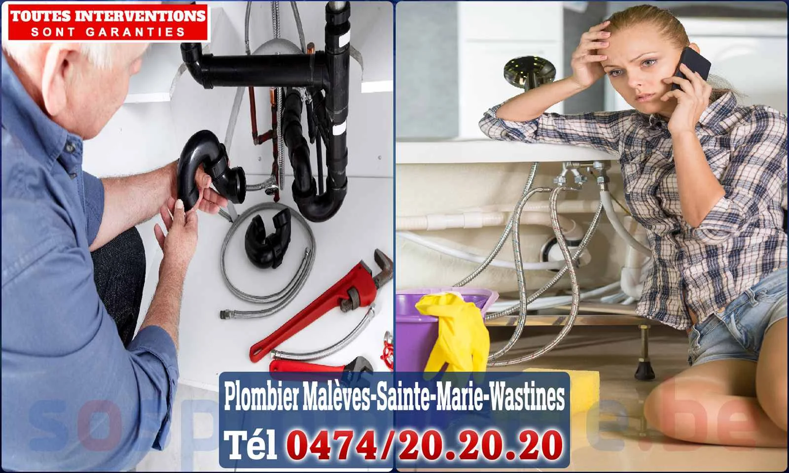 SOS Plomberie - Plombier Malèves-Sainte-Marie-Wastines pour installation et
                    réparation