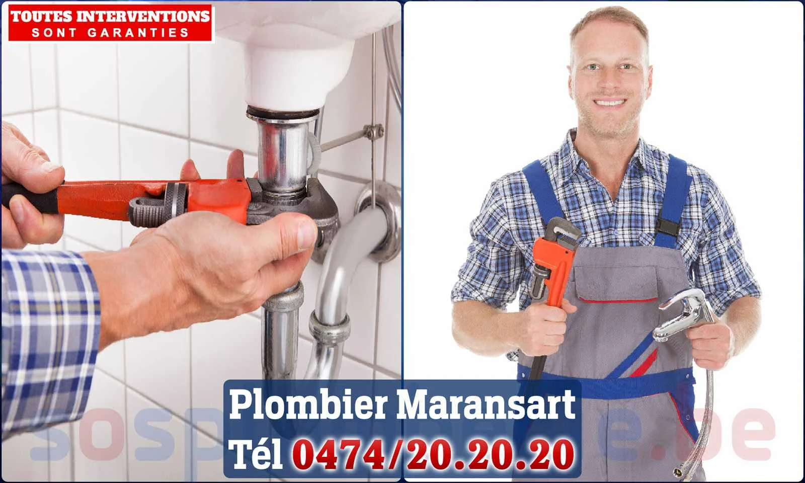 SOS Plomberie - Plombier Maransart pour installation et
                    réparation