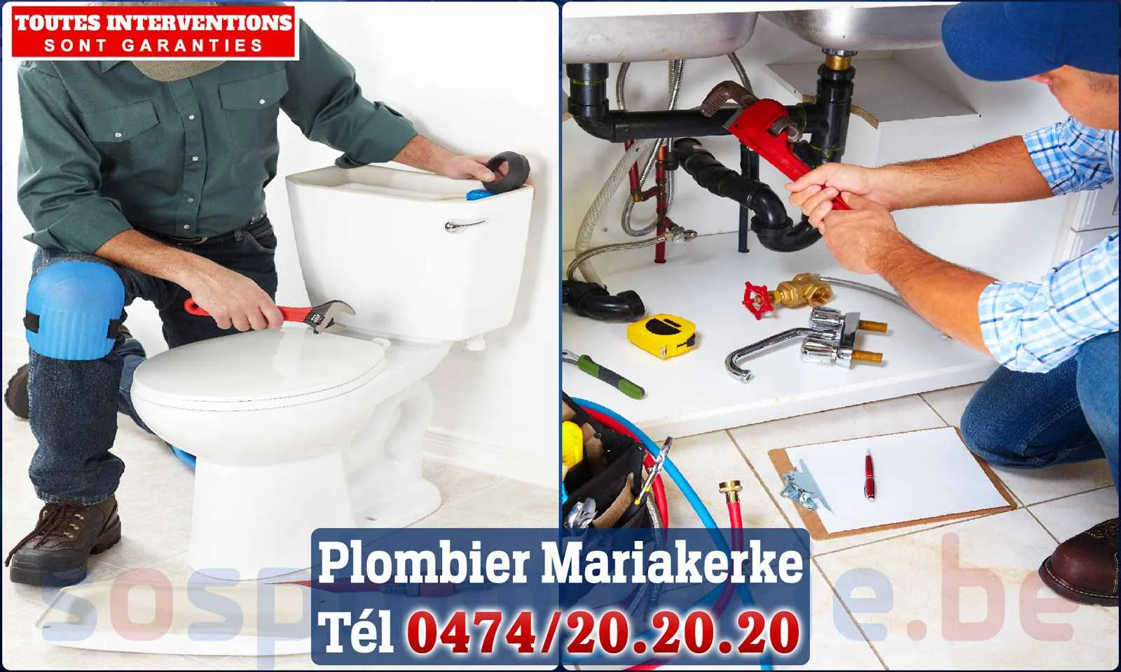 SOS Plomberie - Plombier Mariakerke pour installation et
                    réparation