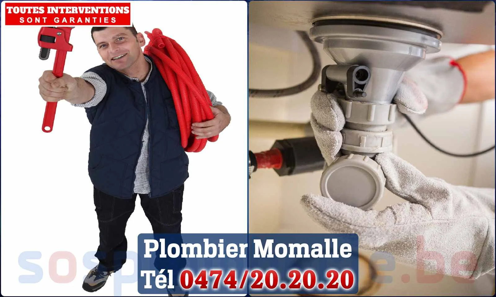 SOS Plomberie - Plombier Momalle pour installation et
                    réparation
