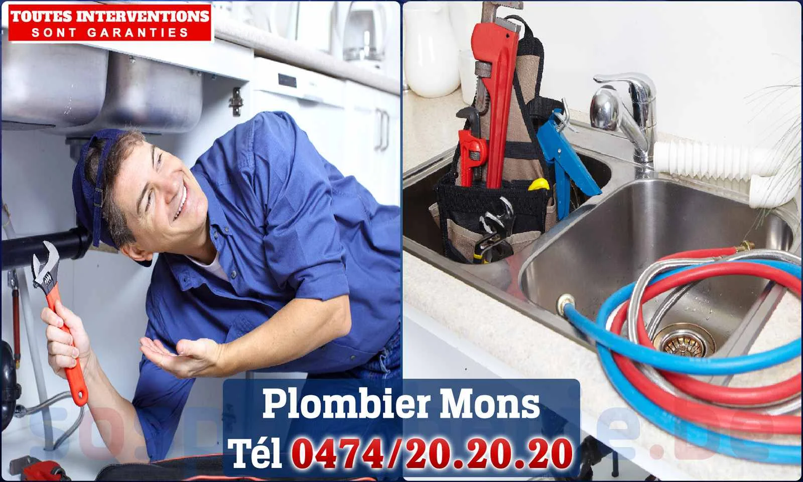 SOS Plomberie - Plombier Mons (Bergen) pour installation et réparation