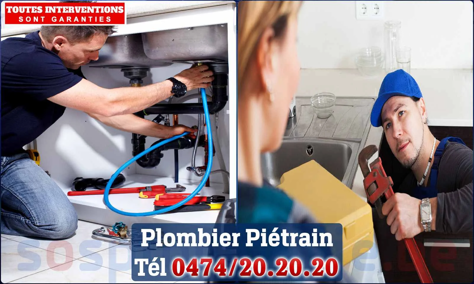 SOS Plomberie - Plombier Piétrain pour installation et
                    réparation