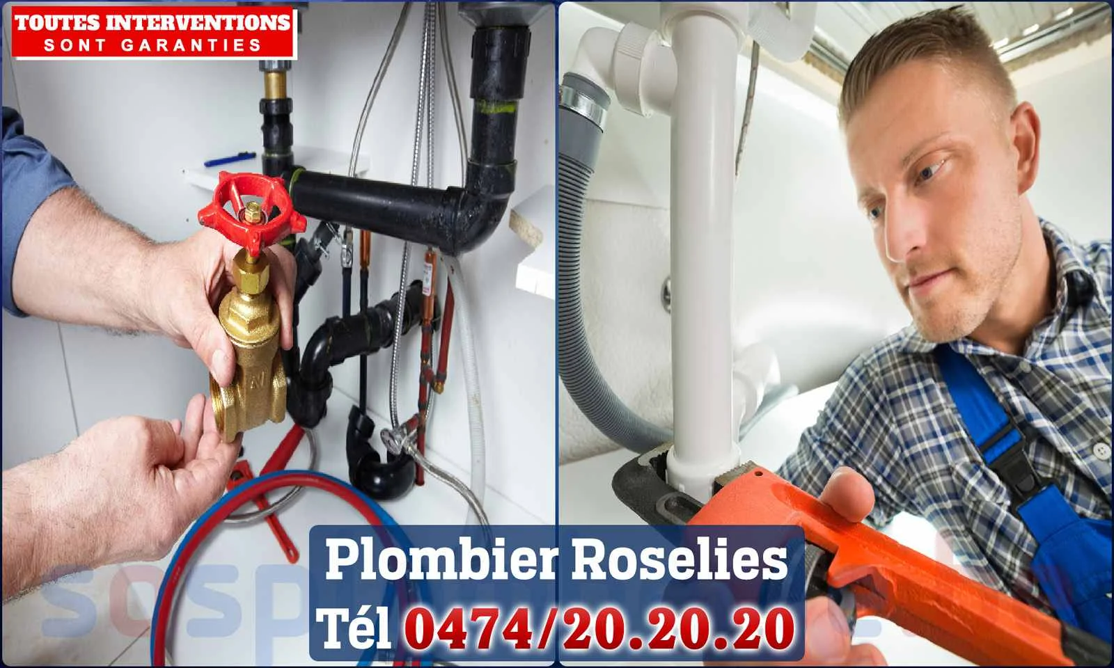 SOS Plomberie - Plombier Roselies pour installation et
                    réparation