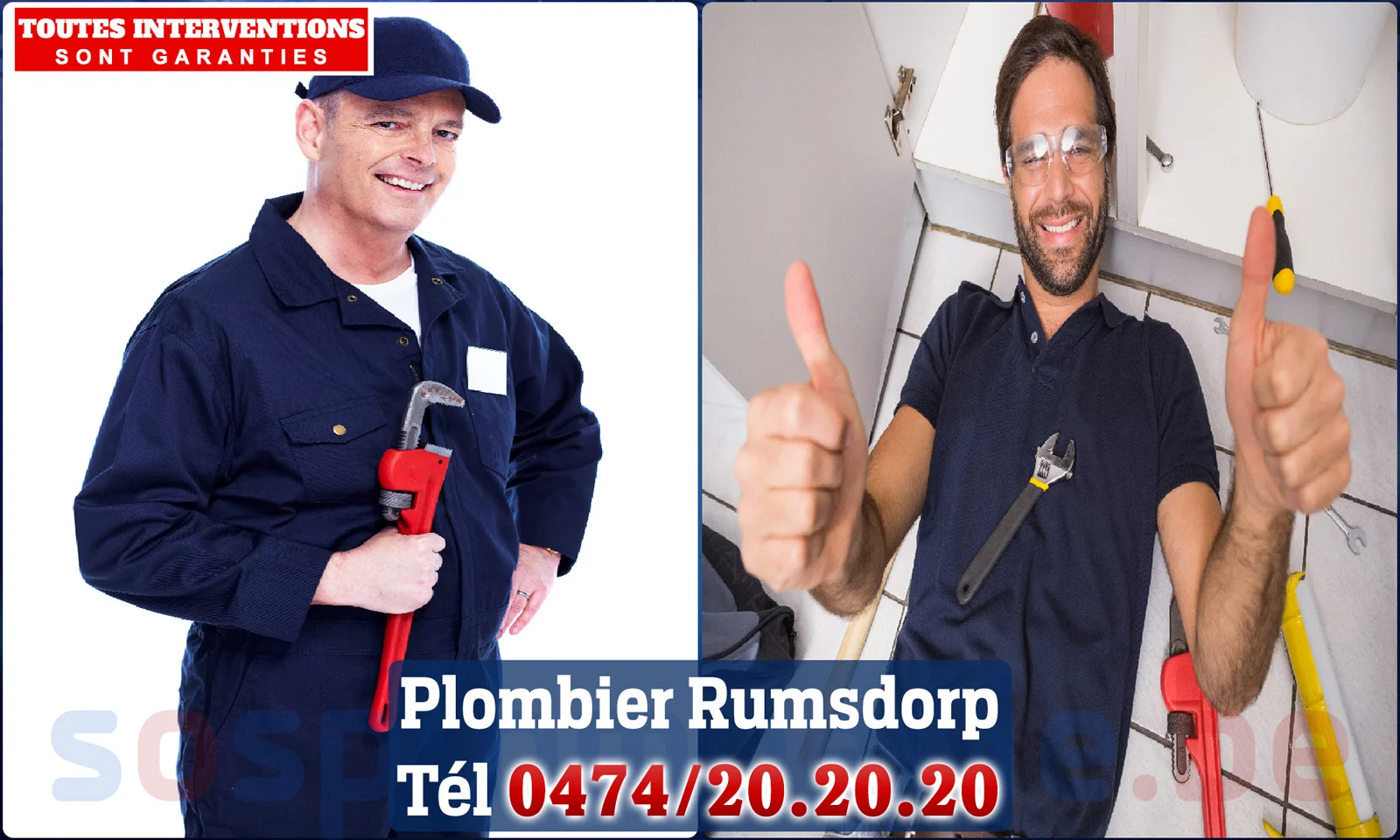 SOS Plomberie - Plombier Rumsdorp pour installation et
                    réparation