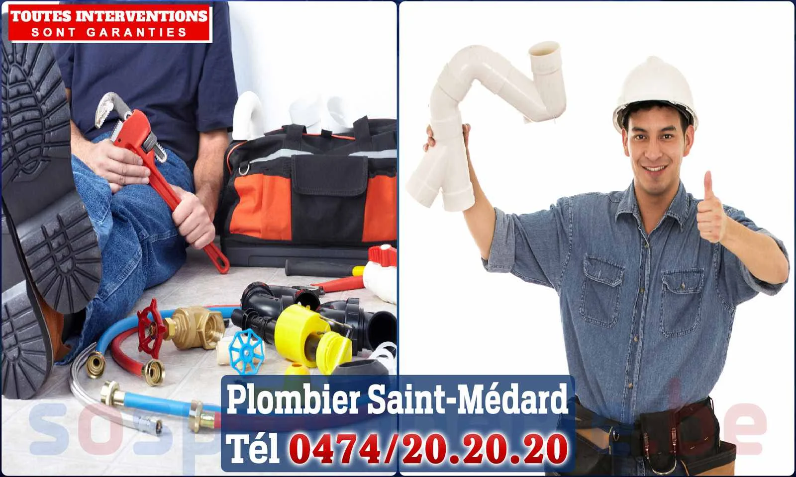 SOS Plomberie - Plombier Saint-Médard pour installation et
                    réparation
