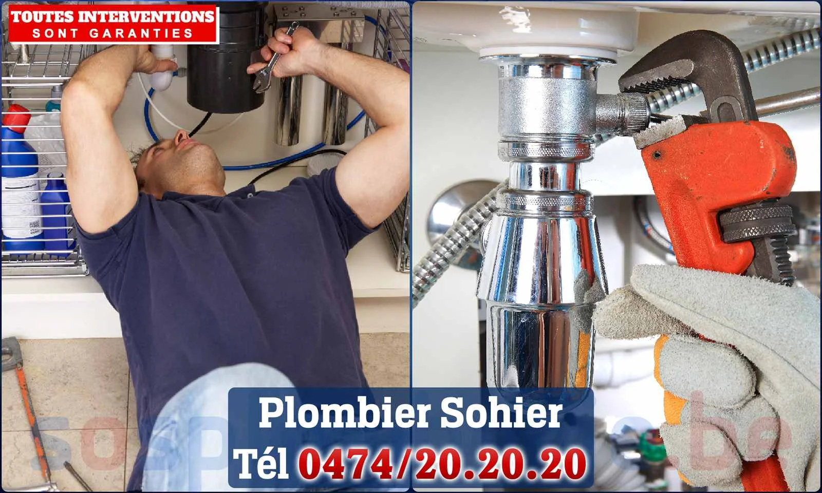 SOS Plomberie - Plombier Sohier pour installation et
                    réparation