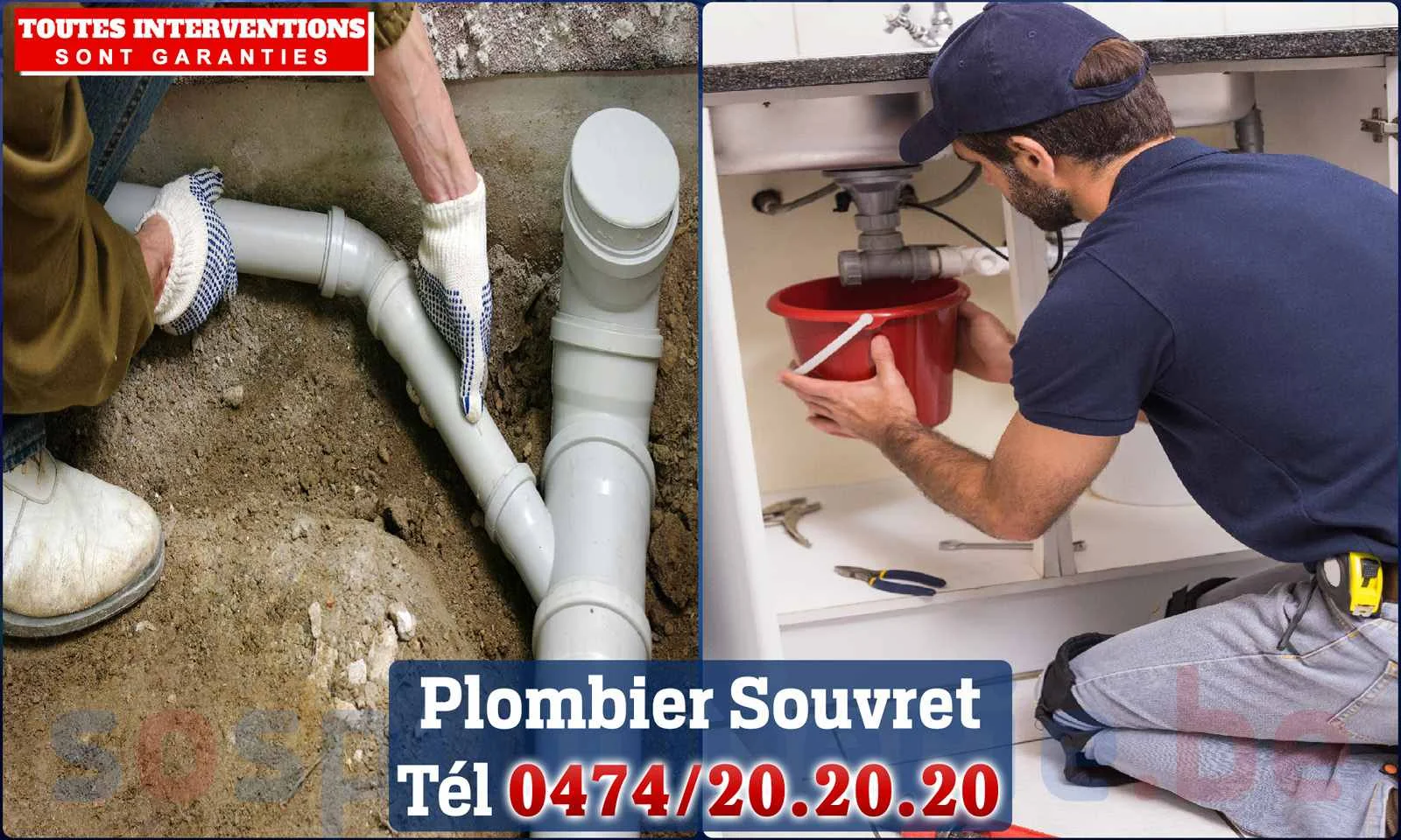 SOS Plomberie - Plombier Souvret pour installation et
                    réparation