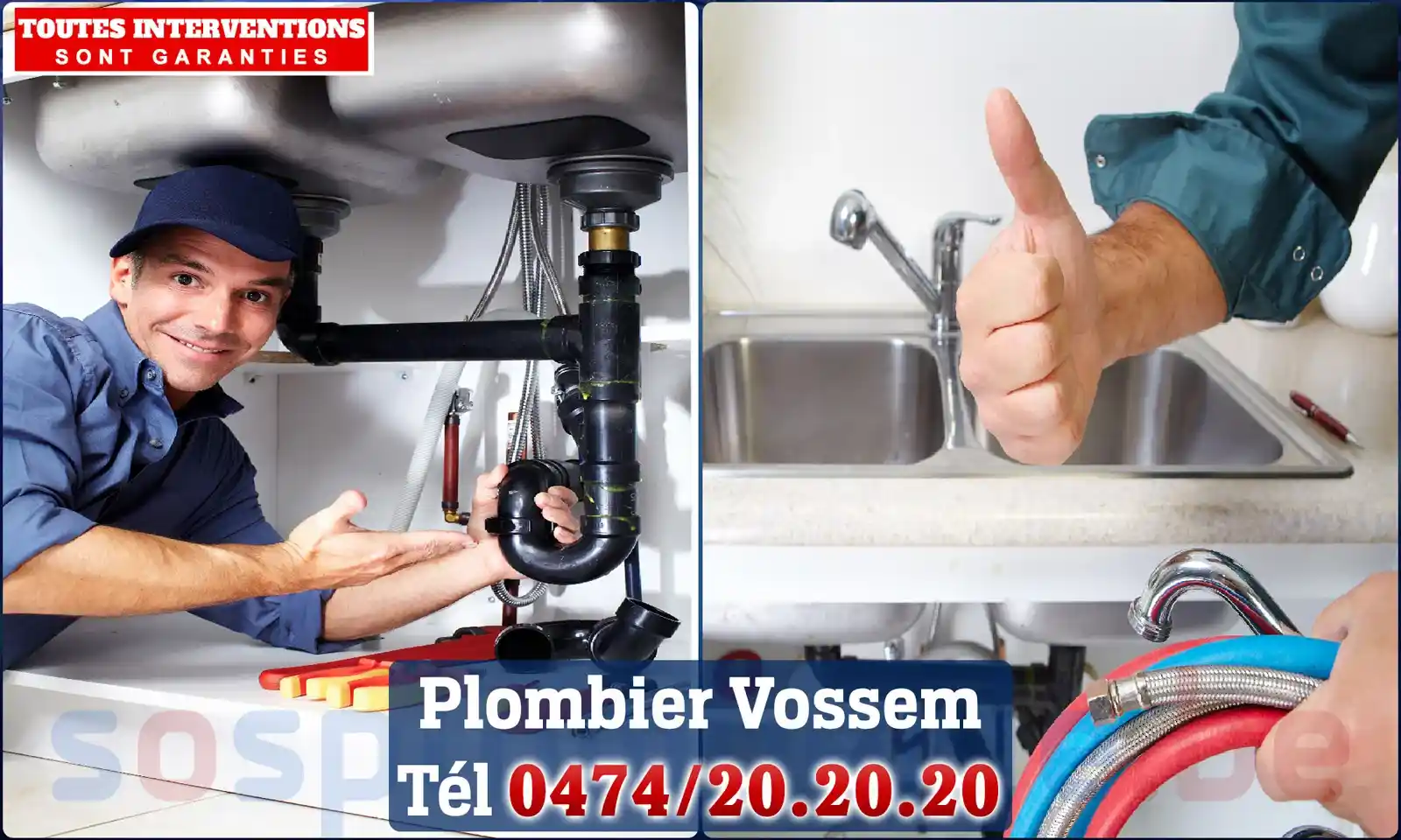 SOS Plomberie - Plombier Vossem pour installation et
                    réparation