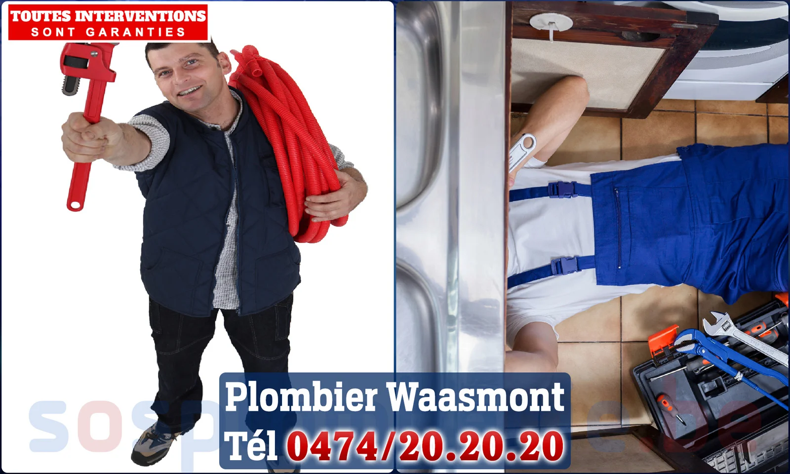 SOS Plomberie - Plombier Waasmont pour installation et
                    réparation